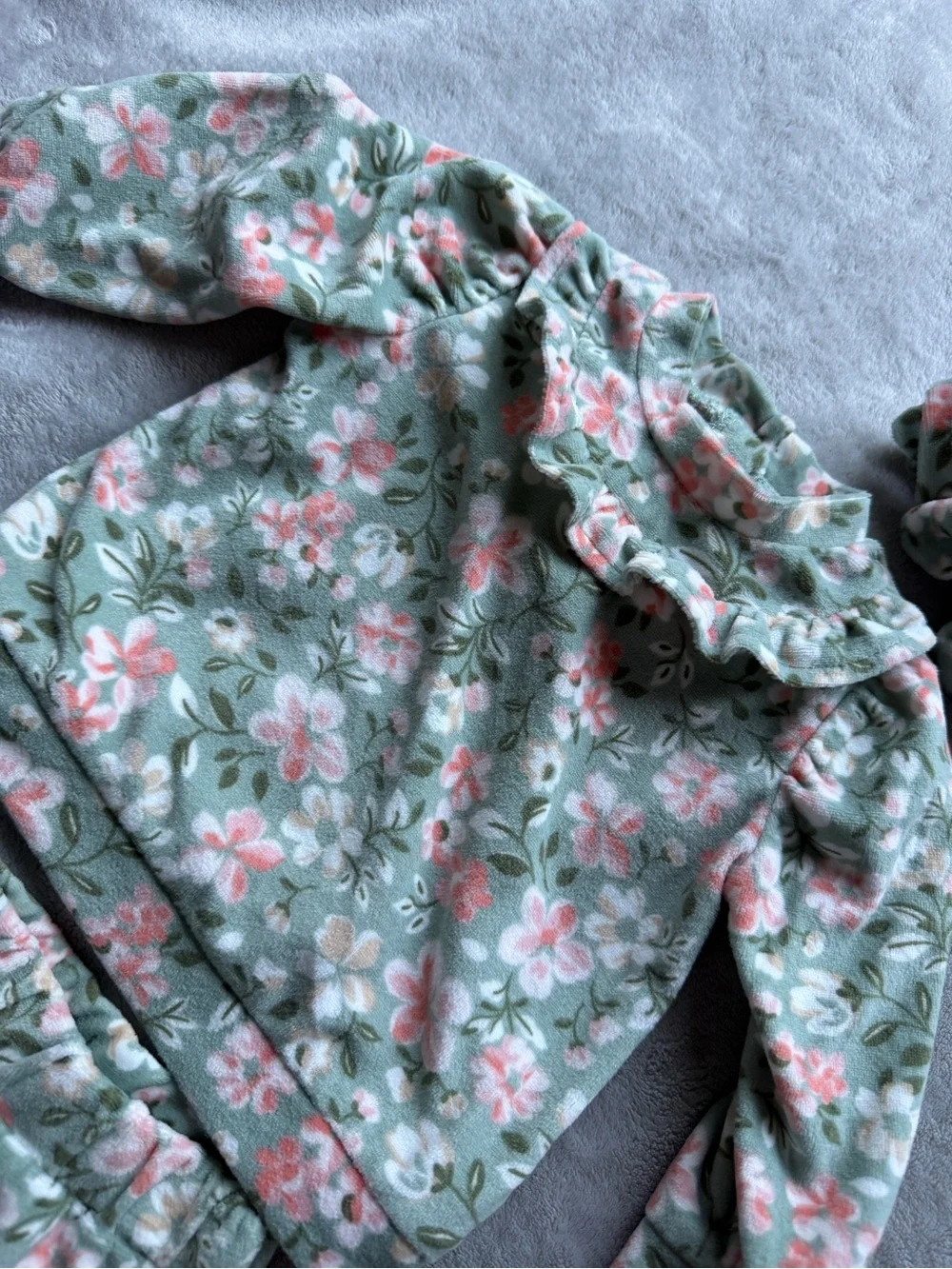 Baby Floral Two-Piece Set with Headband - Mint & Pink - Picture 3 of 6